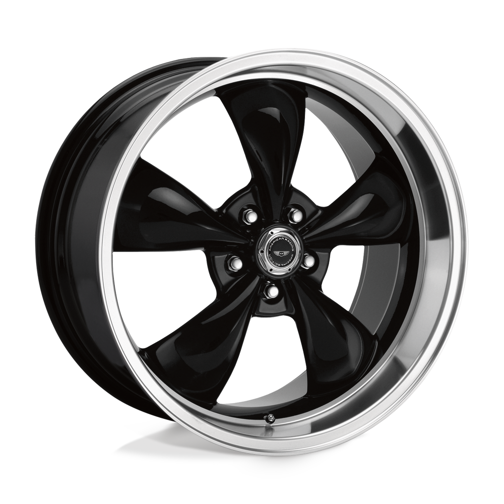 American Racing AR105 TORQ THRUST M GLOSS BLACK MACHINED LIP - 5X5.0