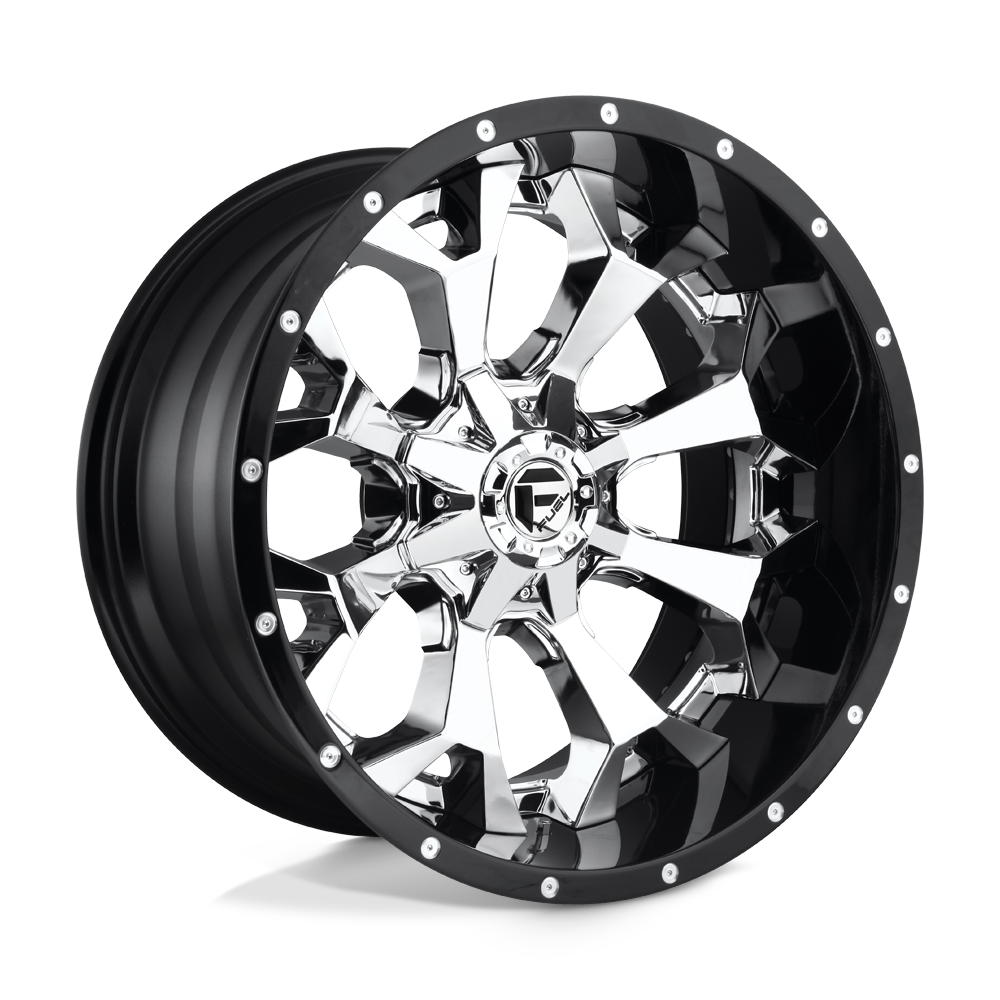 Fuel 2PC FT246 ASSAULT CHROME PLATED GLOSS BLACK LIP - 6X135/5.5