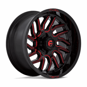 Fuel 1PC FC808 HURRICANE GLOSS BLACK MILLED RED TINT - 6X135