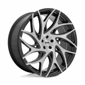 DUB 1PC DC260 G.O.A.T. BRUSHED FACE WITH GLOSS BLACK DARK TINT SPOKES - 5X5.5