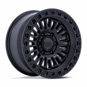 KMC KM554 AZTEC MATTE BLACK W/ GLOSS BLACK LIP - 5X5.0