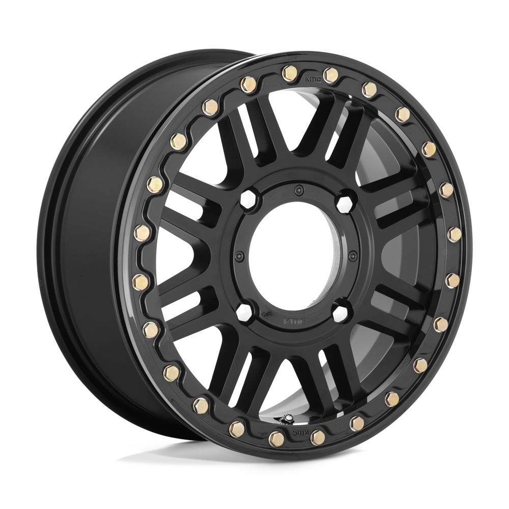 KMC Powersports KS250 CAGE UTV BEADLOCK SATIN BLACK WITH GLOSS BLACK RING - 4X137