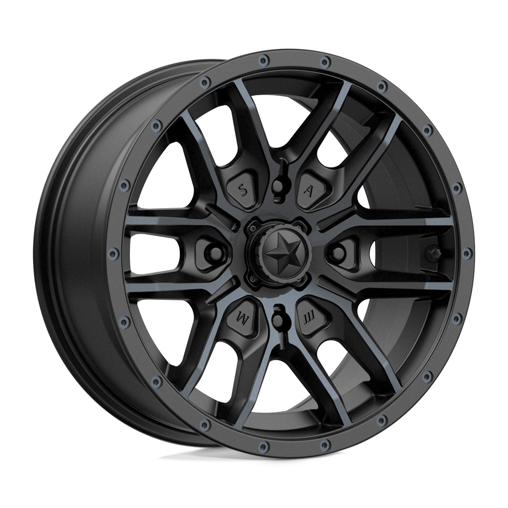 MSA Offroad Wheels MA043 FANG UTV SATIN BLACK WITH TITANIUM TINT - 4X137