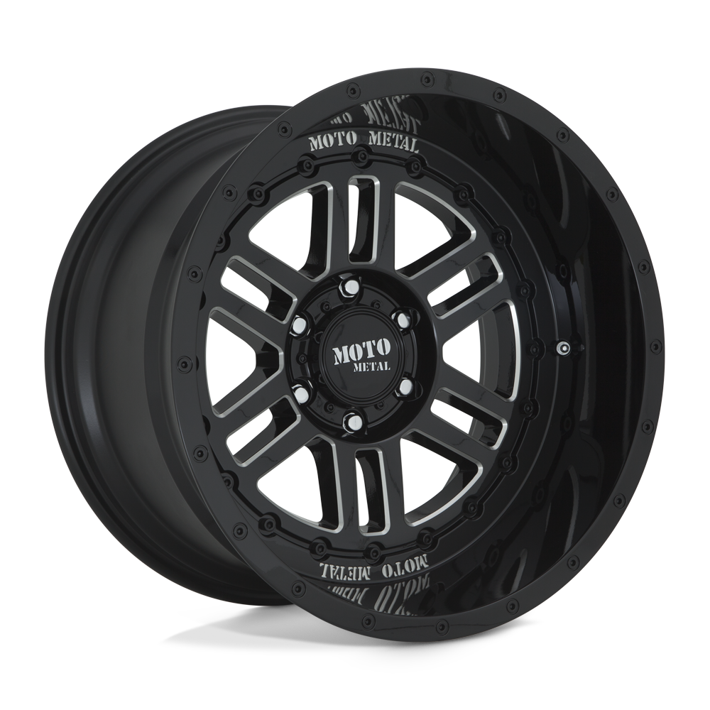 Moto Metal MO800 DEEP SIX GLOSS BLACK MILLED - 8X6.5