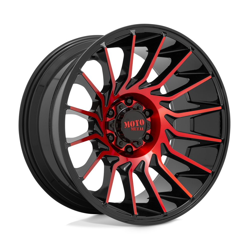 Moto Metal MO807 MO807 GLOSS BLACK MACHINED WITH RED TINT - 8X170