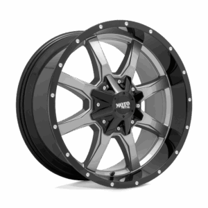 Moto Metal MO970 MO970 GLOSS GRAY CENTER GLOSS BLACK LIP - 5X5.5/150