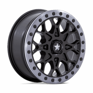 MSA Offroad Wheels MA048 PORTAL UTV BEADLOCK SATIN BLACK WITH GRAY TINT RING - 4X156