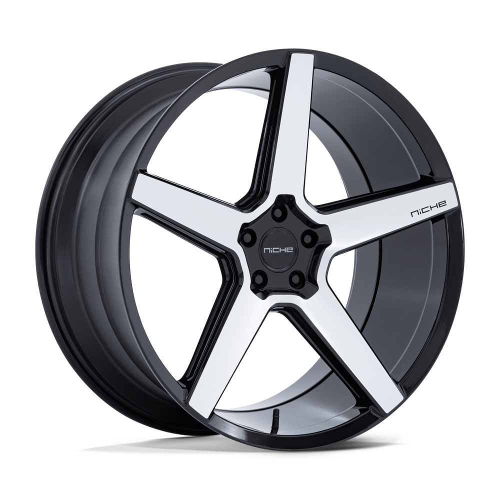 Niche 1PC NC283 MODENA GLOSS BLACK W/ MACHINED FACE - 5X120