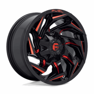 Fuel 1PC FC755 REACTION GLOSS BLACK MILLED WITH RED TINT - 8X180