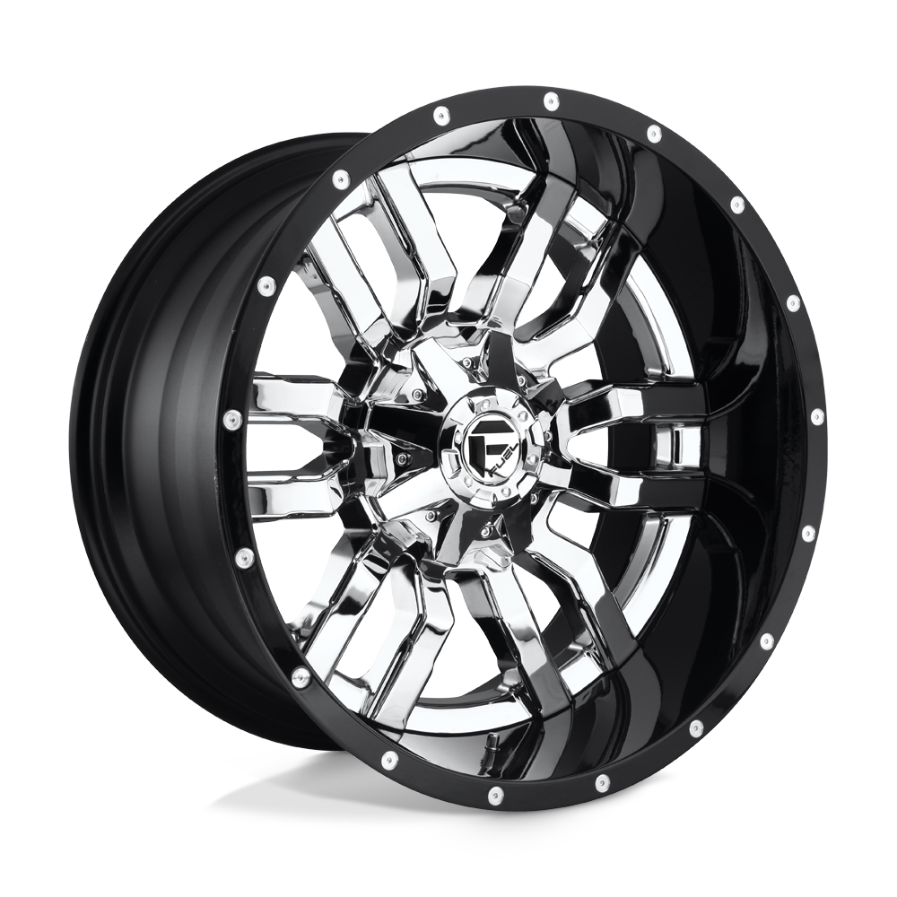 Fuel 2PC FT270 SLEDGE CHROME PLATED GLOSS BLACK LIP - 8X6.5