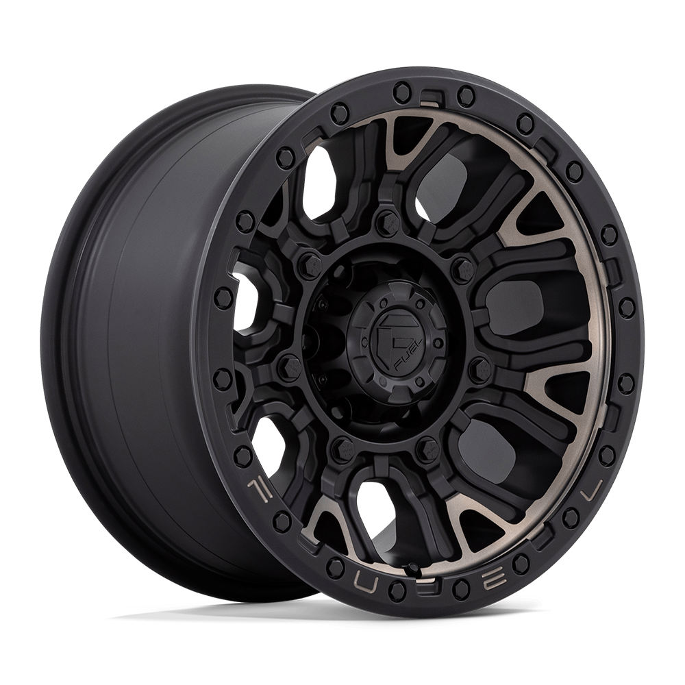 Fuel 1PC FC824 TRACTION MATTE BLACK WITH DOUBLE DARK TINT - 6X4.5