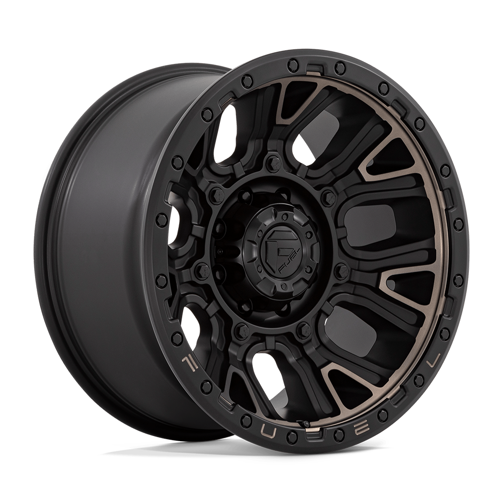 Fuel 1PC FC824 TRACTION MATTE BLACK WITH DOUBLE DARK TINT - 8X180