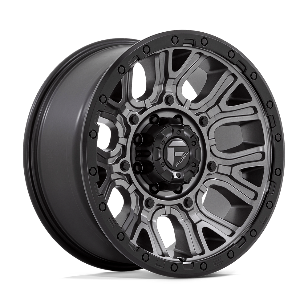 Fuel 1PC FC825 TRACTION MATTE GUNMETAL WITH BLACK RING - 8X6.5