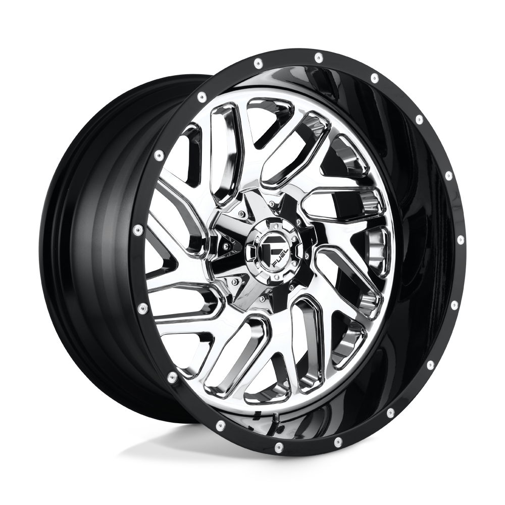 Fuel 2PC FT211 TRITON CHROME PLATED GLOSS BLACK LIP - 8X170