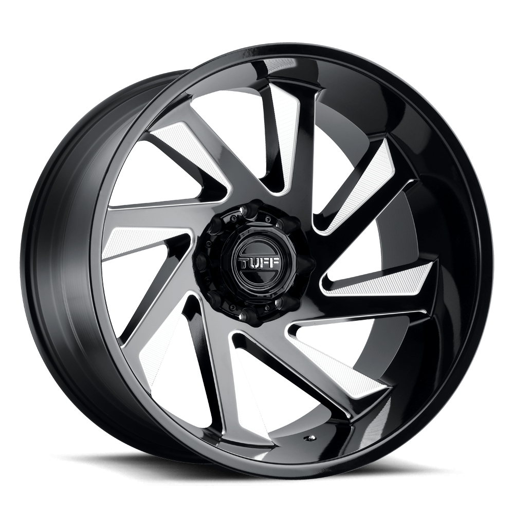 Tuff TUT1B T1B GLOSS BLACK W/ MILLED SPOKES - 8X170