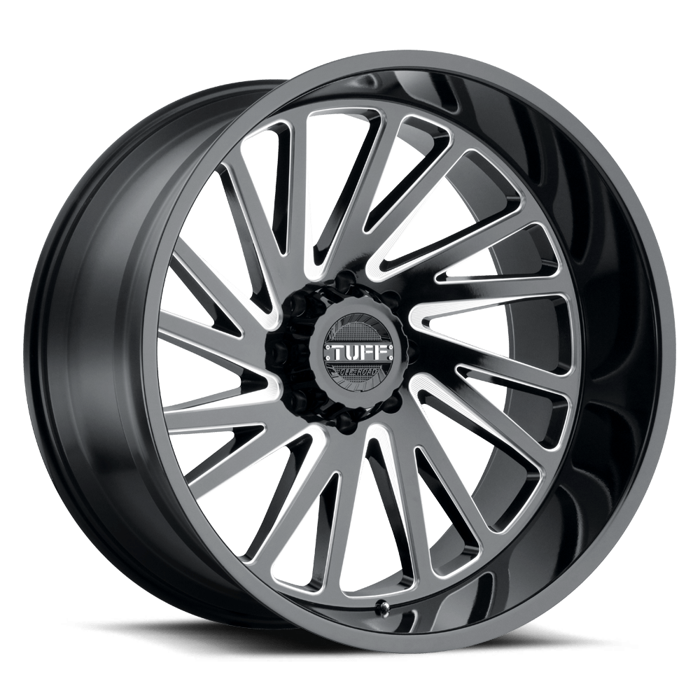 Tuff TUT2A T2A GLOSS BLACK W/ MILLED SPOKES - 6X135