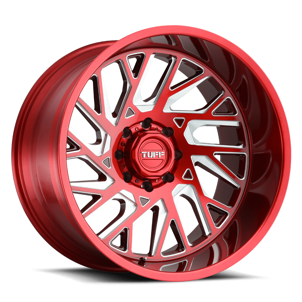 Tuff TUT4B T4B CANDY RED W/ MILLED SPOKE - 8X6.5