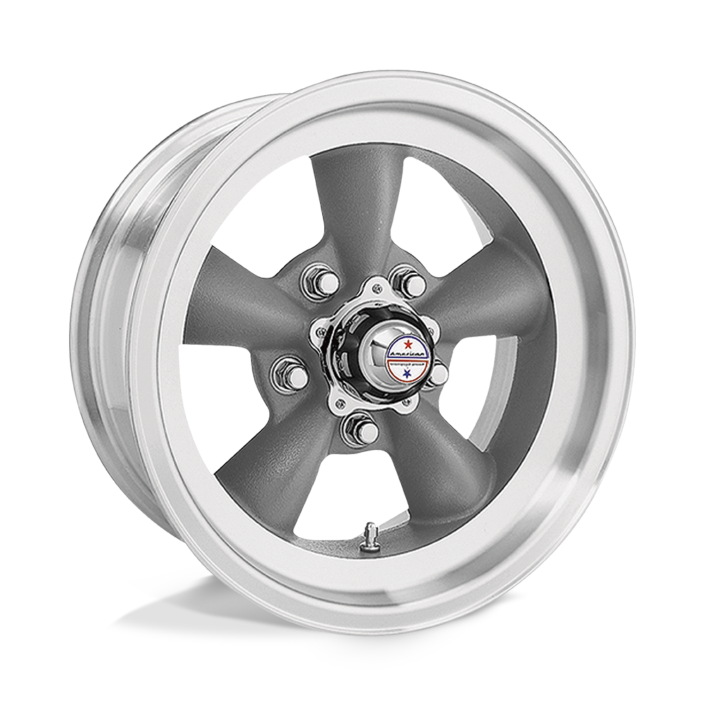 American Racing Vintage VN105 TORQ THRUST D TORQ THRUST GRAY MACHINED LIP - 5X4.5