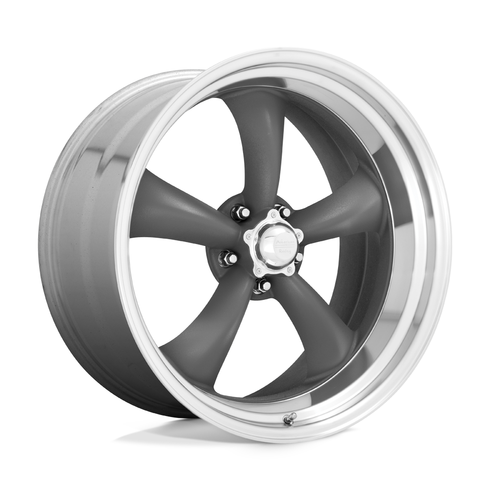American Racing Vintage VN215 CLASSIC TORQ THRUST II MAG GRAY MACHINED LIP - 5X4.5