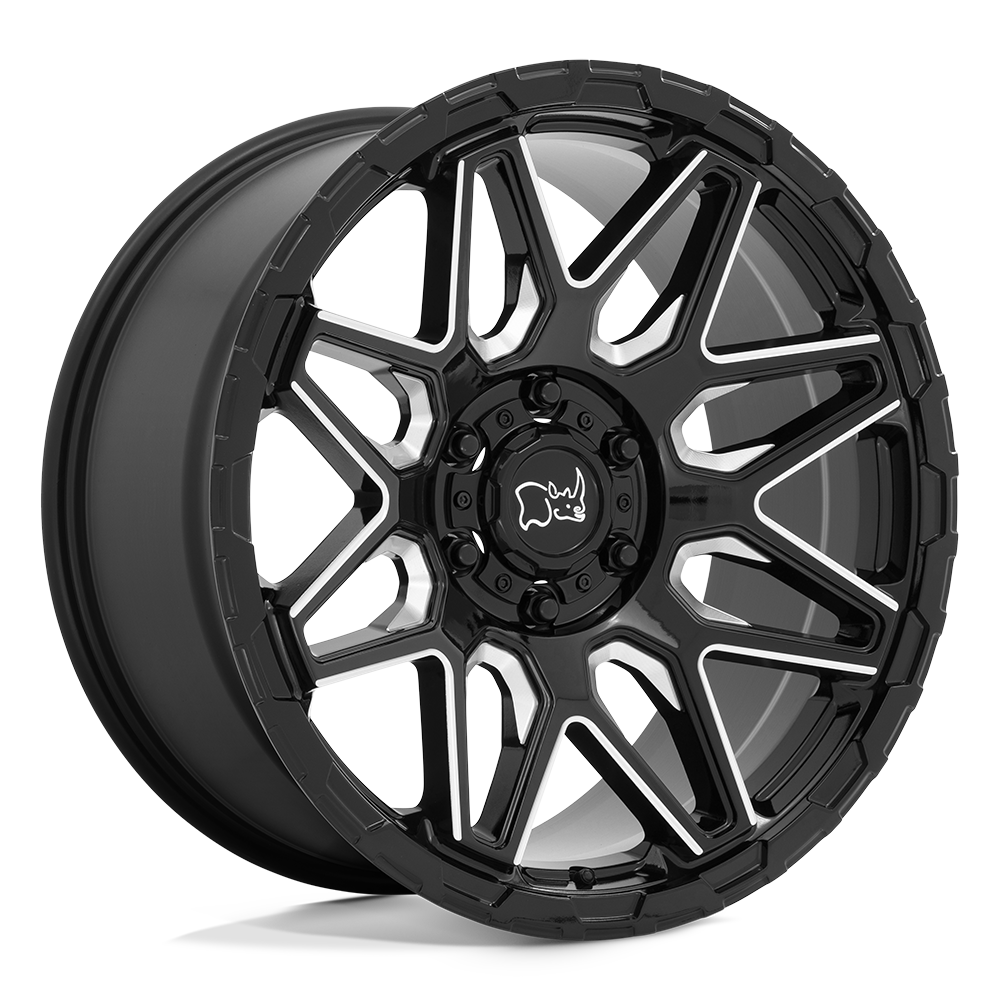 Black Rhino Hard Alloys BRSKW SHOCKWAVE GLOSS BLACK WITH MILLED SPOKES - 6X5.5