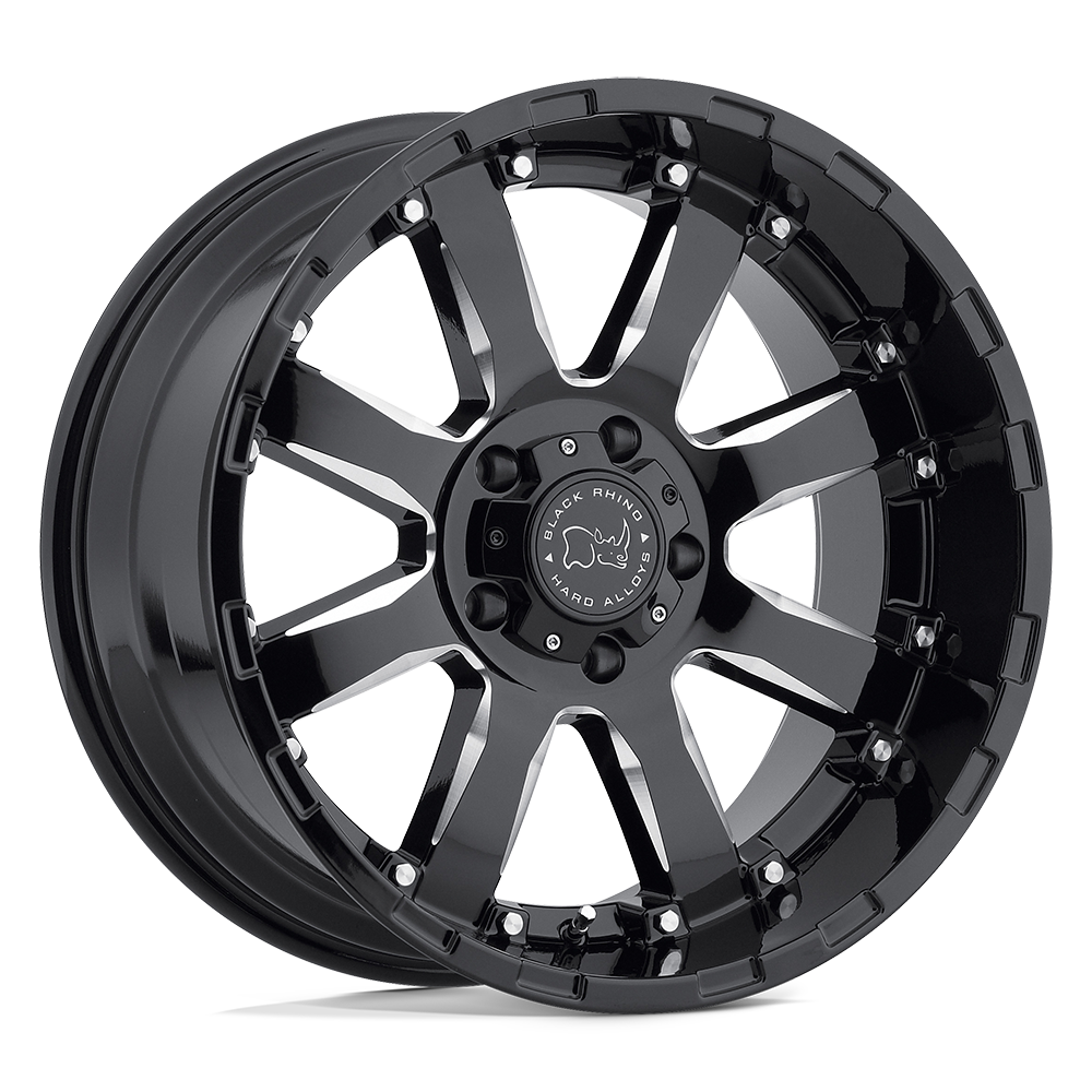 Black Rhino Hard Alloys BRSRA SIERRA GLOSS BLACK W/ MILLED SPOKES - 8X170